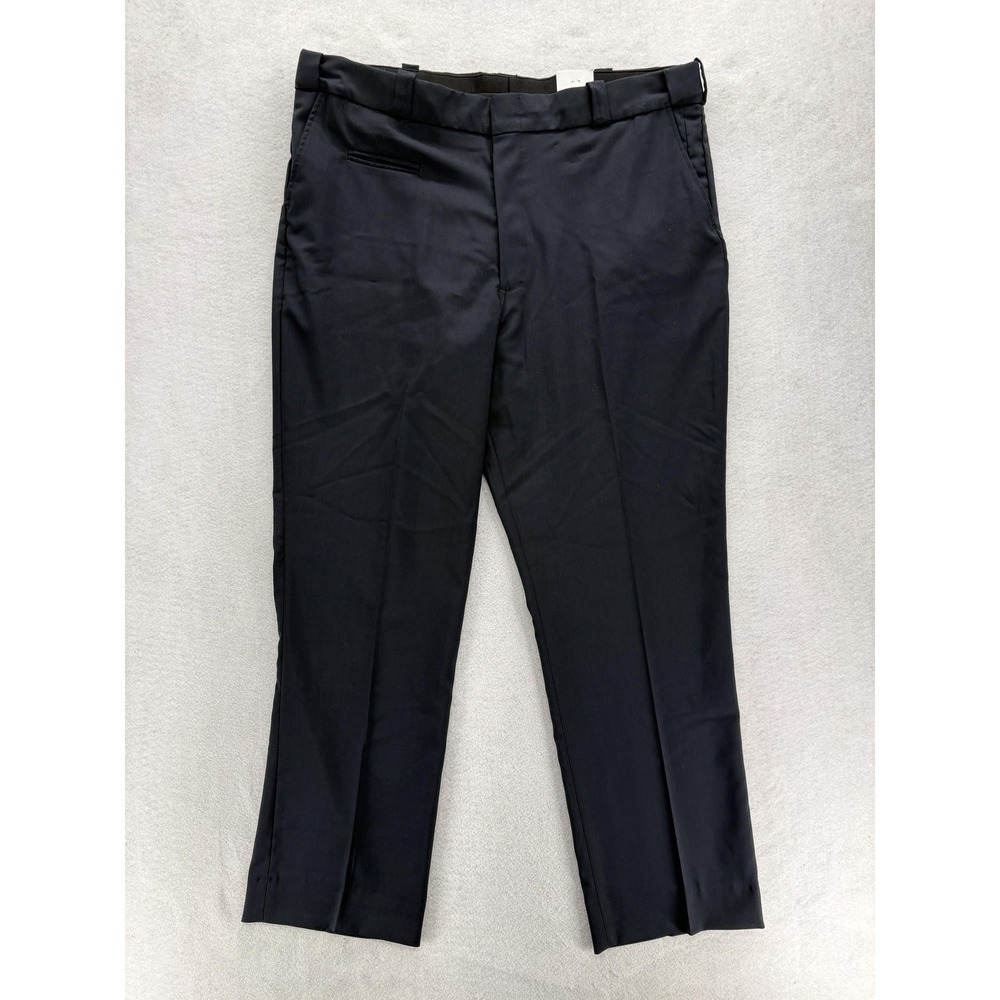 Elbeco Distinction Dress Pants Mens 44x33 Blue Wool Blend Stretch Workwear NWT